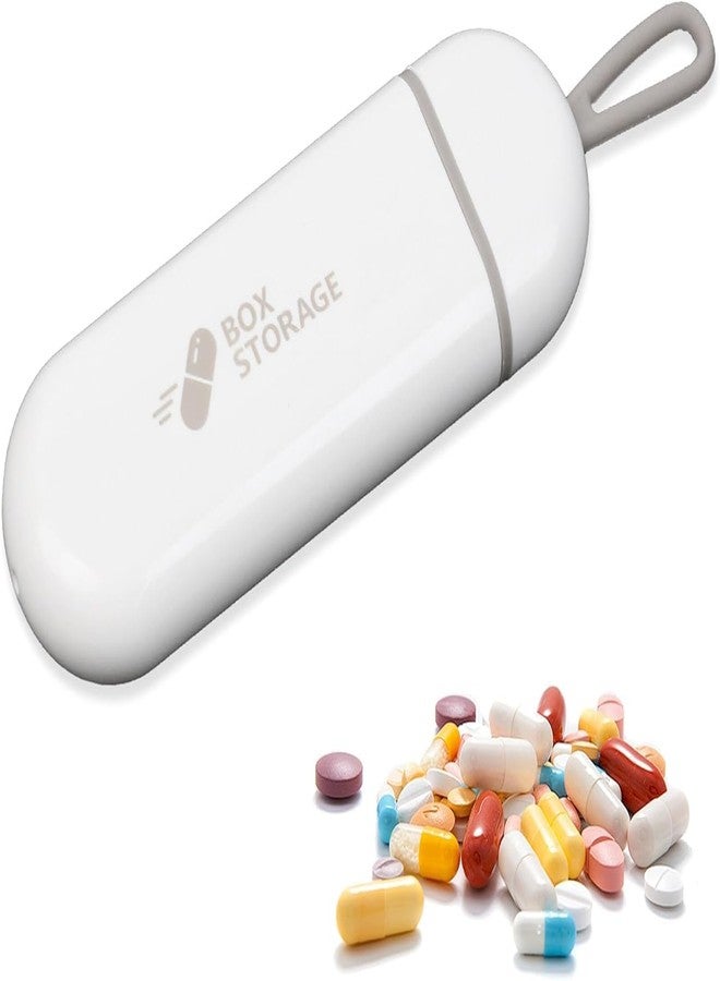 PUTHAK Travel Pill Organizer, 3 Compartments Portable Pill Box with Carrying Rope, Daily Pill Box to Hold Vitamins, Small Pill Container for Pocket Purse Medicine Organizer, White - Image 1